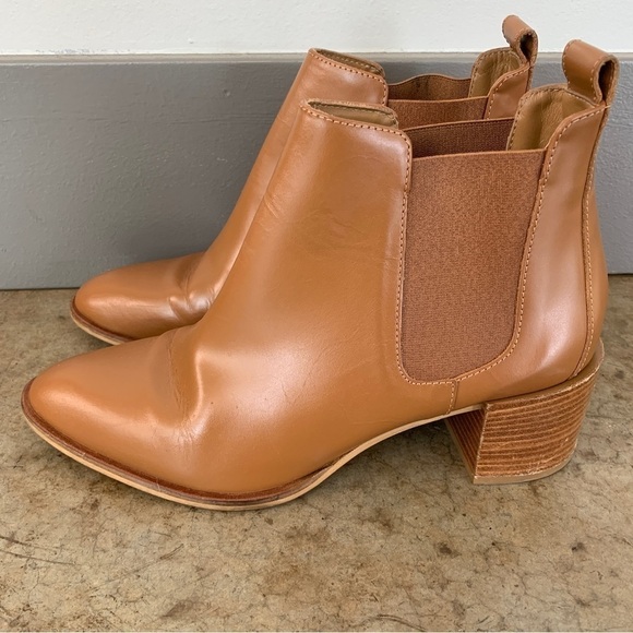 Everlane The Heel Boot Cognac Colored Booties Size 7 - Picture 8 of 11